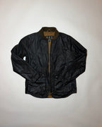 barbour green wax cotton bomber jacket