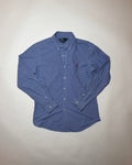 ralph lauren navy and white checkered oxford shirt