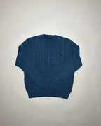 ralph lauren light blue cable-knit jumper