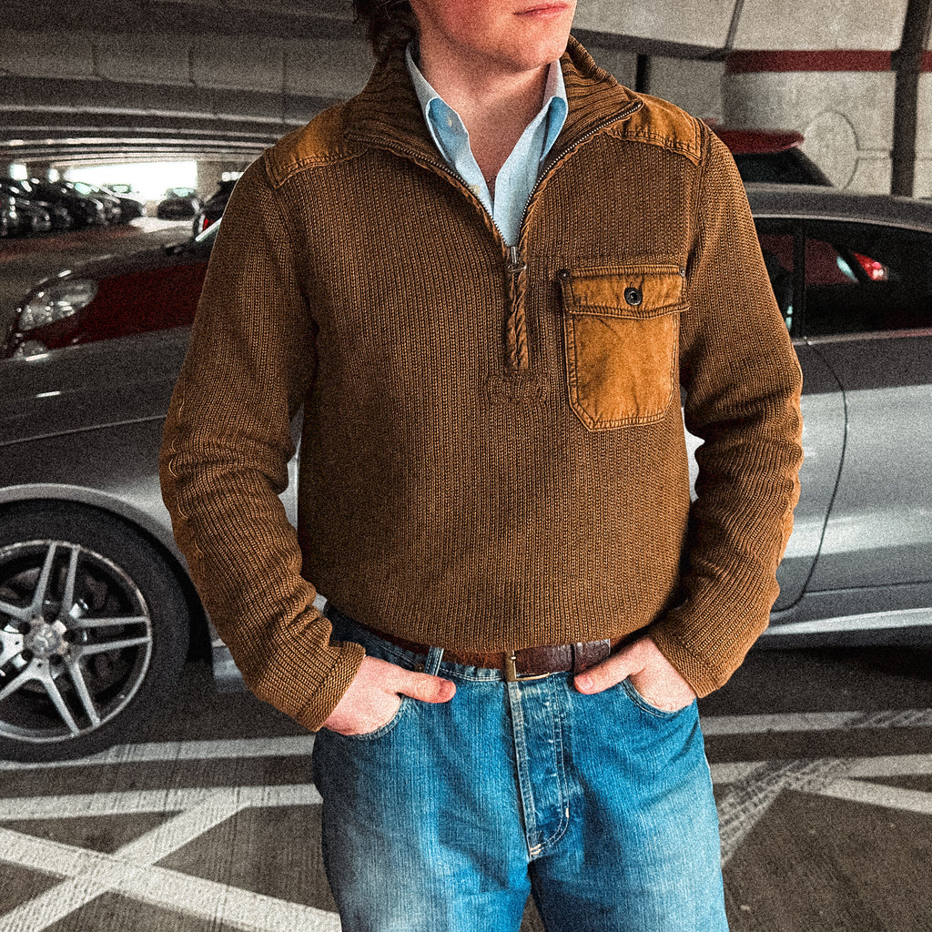 ralph lauren brown utility jumper