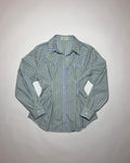 sister jane ghospell green and light blue button down shirt