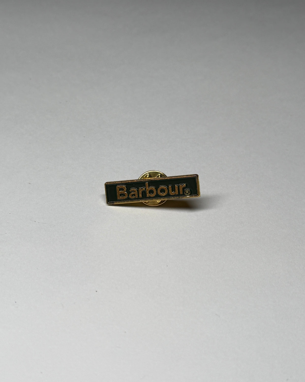 barbour green and gold enamel pin badge
