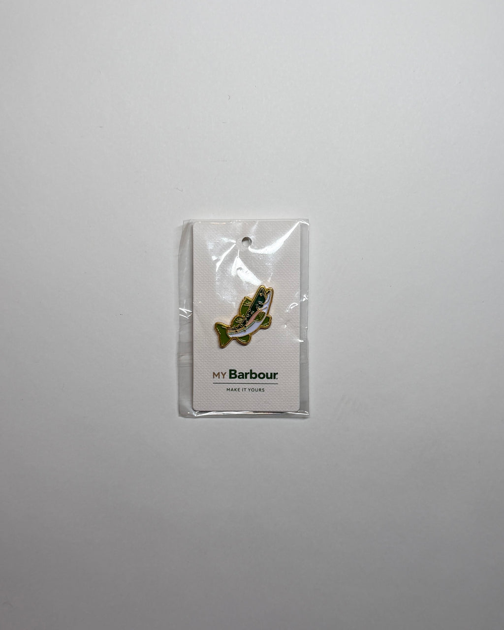 barbour green and gold enamel fish pin