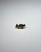 barbour green and gold enamel fish pin