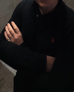 ralph lauren black long sleeved polo